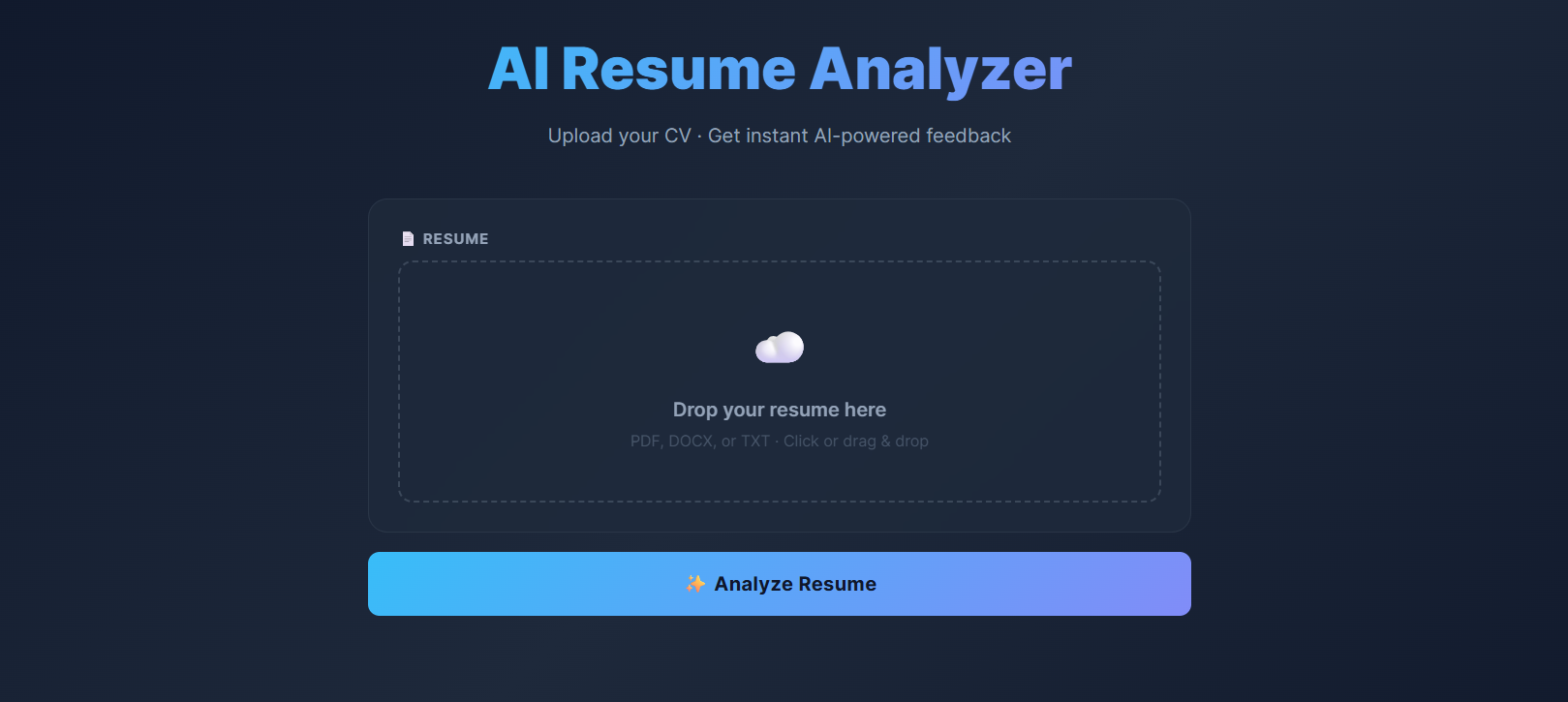 AI Resume Analyser screenshot
